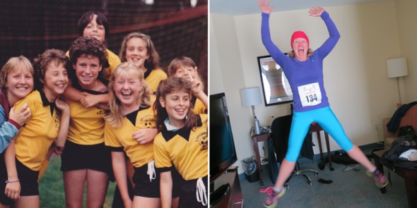 Soccer shenanigans (c. 1986) and grown-up joy (c. 2012)
