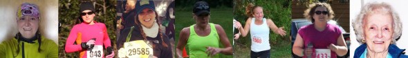 Me, after this morning's run, and the six ladies I had the pleasure of "running" with: Meg, Sam, Suz, Mary, Heather, and Mona